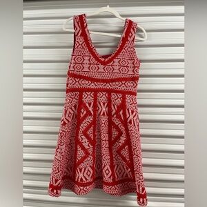 Anthropologie Maeve Vibrant Red Knit Dress Size 8